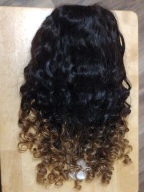 Natural Black to Brown Ombre Curly Clip-In Hair Extension